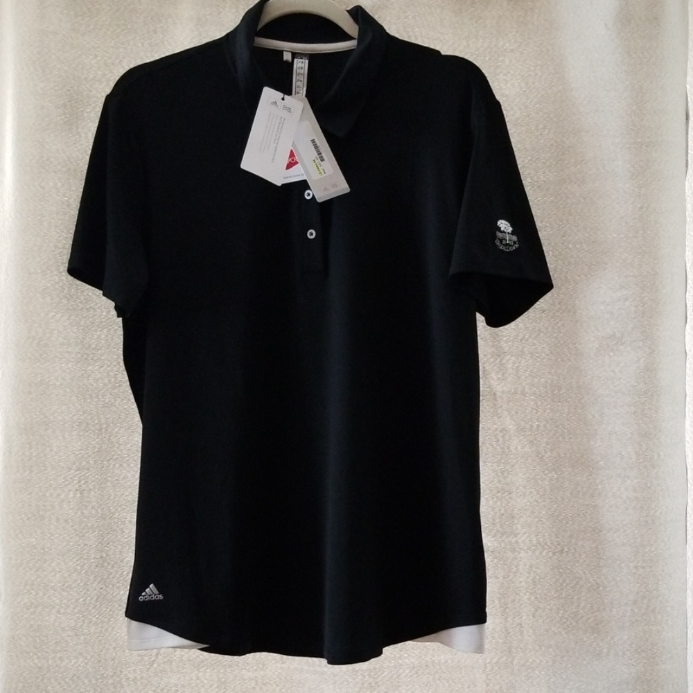 Ladies Adidas black golf polo shirt
